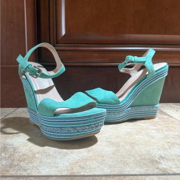 Stuart Weitzman Island suede wedge sandals - Size 9 - Picture 3 of 8